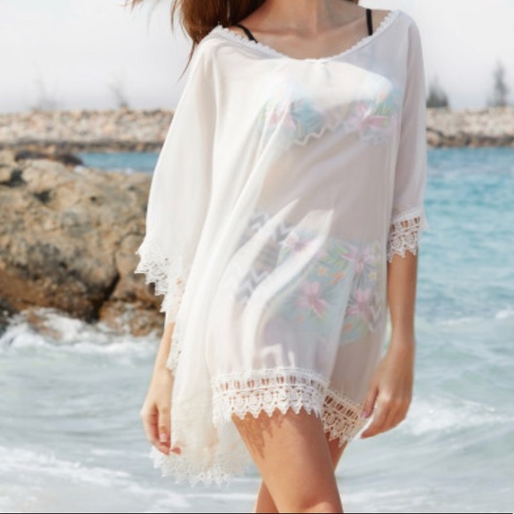 Lace trim swim cover - Picture 3 of 5